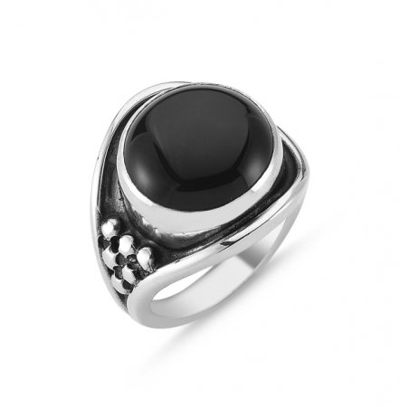 Inel argint 925 reglabil cu piatra onix cabochon ITU0057 [0]